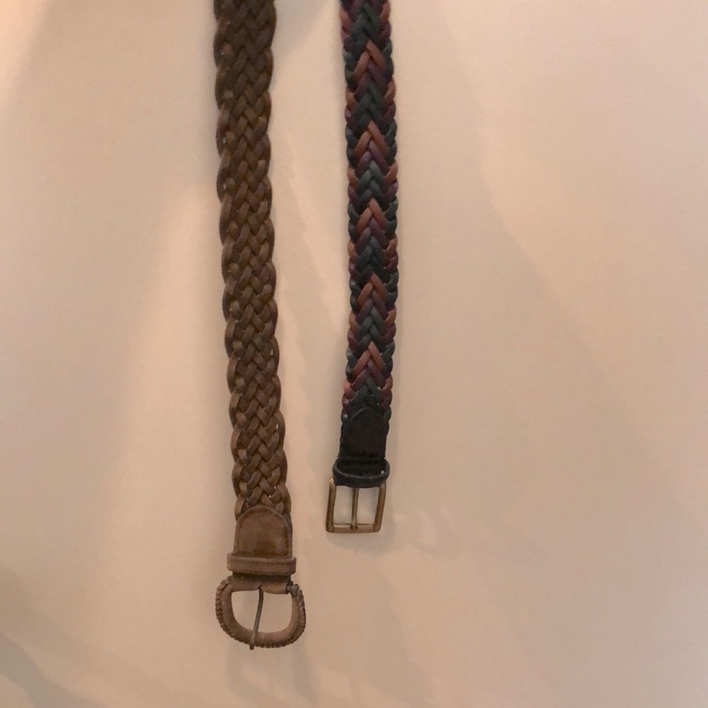 Two unisex braided belts